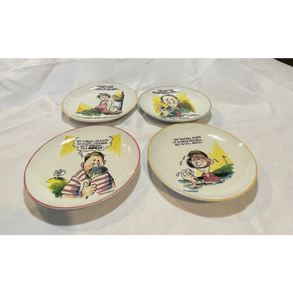 Finkstrom Centrum Fore The Love Of The Game Desert/Appetizer Plates (4)Novelty - Picture 1 of 5